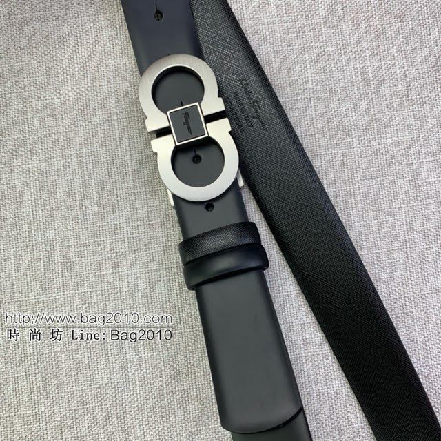 菲拉格慕男士皮帶 Ferragamo雙面牛皮紋理腰帶  jjp1920